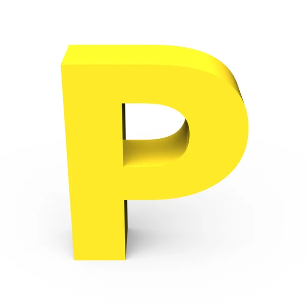 Mat licht gele lettertype P — Stockfoto