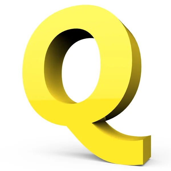 Матовий світло- жовтий шрифт Q — стокове фото