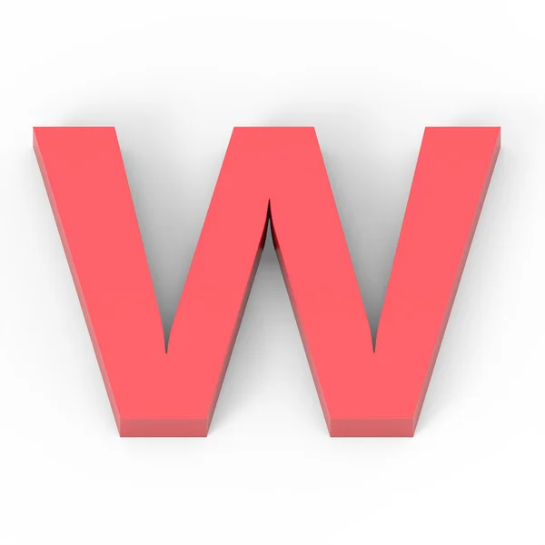 Licht mat rood lettertype W — Stockfoto