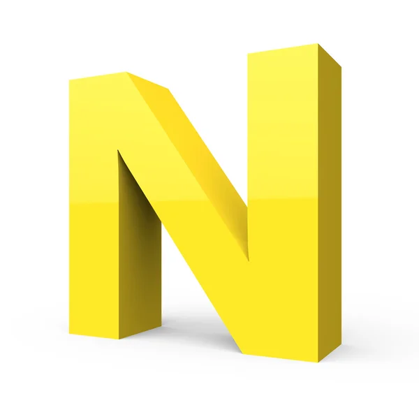 Матовий світло-жовтий шрифт N — стокове фото