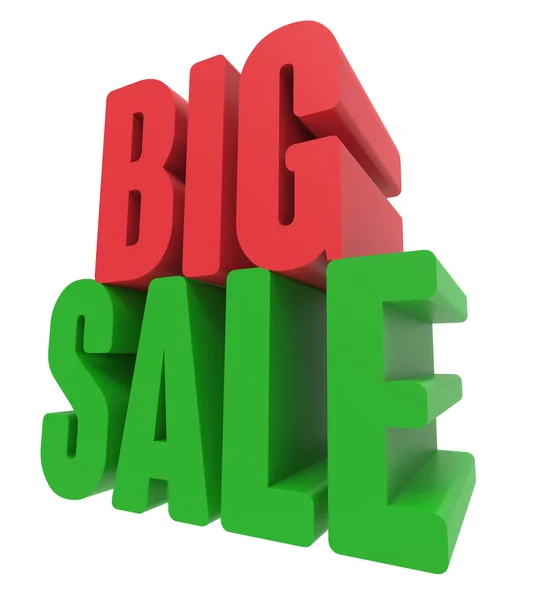 3d rendering of green and red big sale — Stock Photo, Image
