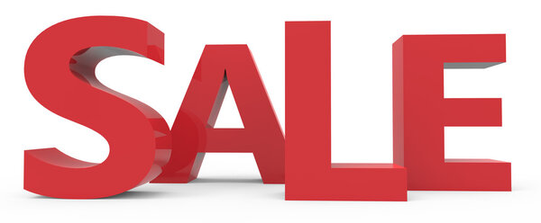 3d rendering of red sale 
