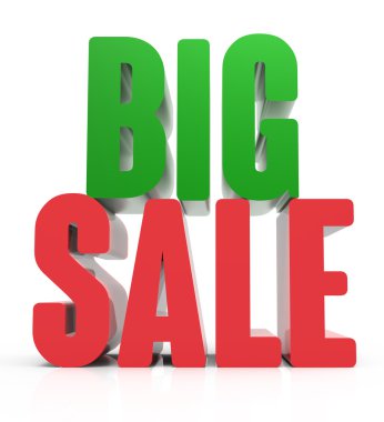 yeşil ve kırmızı büyük satış 3D render 