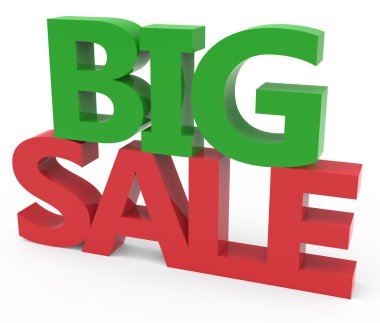 yeşil ve kırmızı büyük satış 3D render 