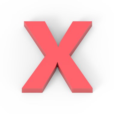 Hafif mat kırmızı yazı X