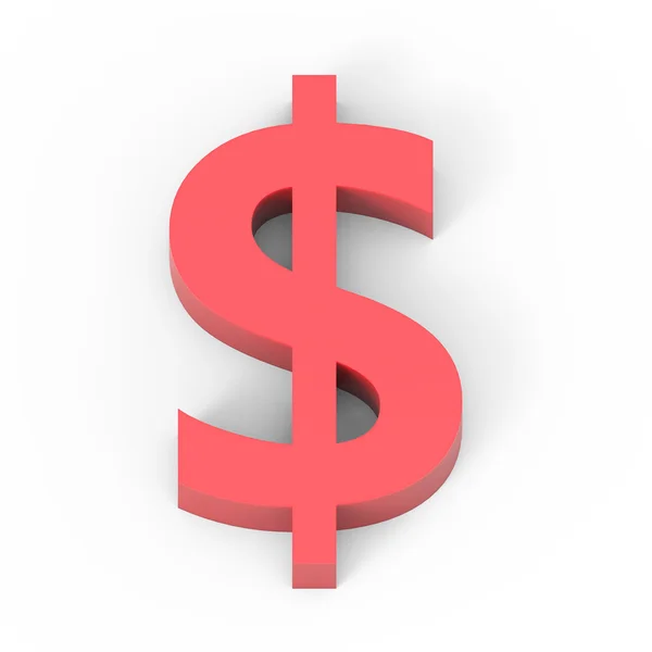 Lichte matte rode dollar teken — Stockfoto