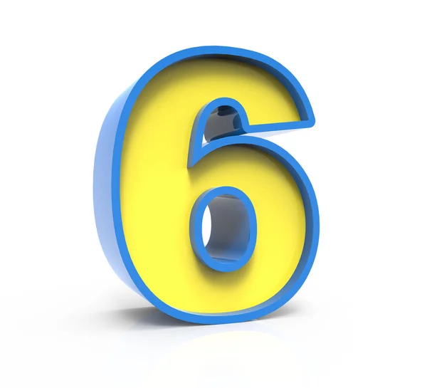 3D toylike number 6 — Stock Photo, Image