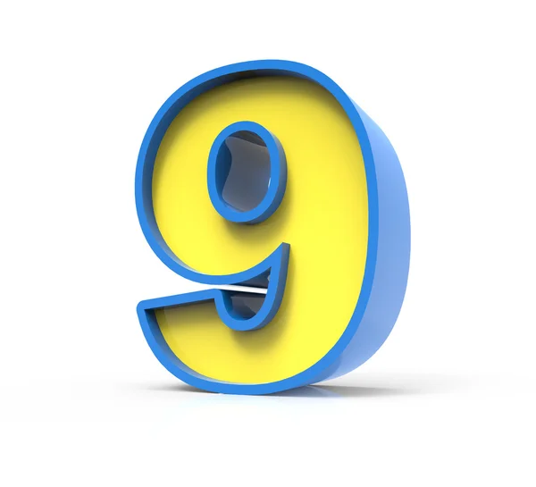 3D toylike number 9 — Stock Photo, Image