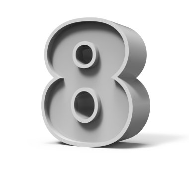 3D beton sayı 8