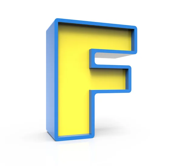 3D spielzeugähnlicher Buchstabe f — Stockfoto