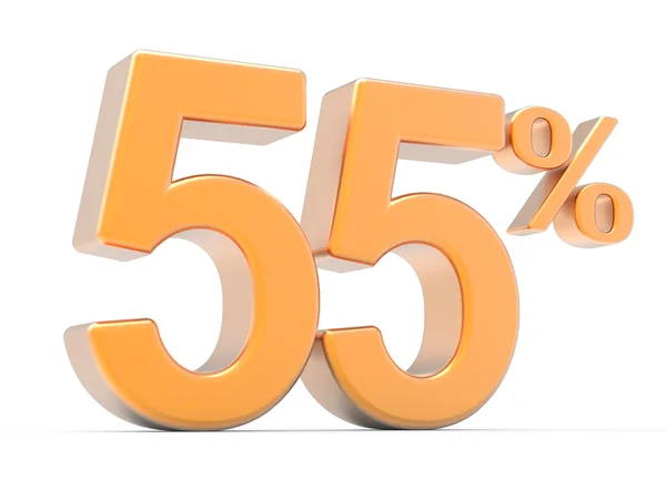 3D-weergave van het symbool van een 55% — Stockfoto