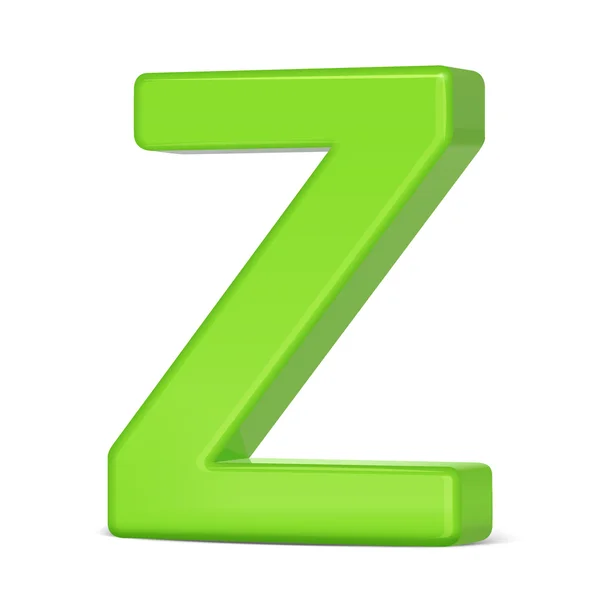 3D ışık yeşil harf Z — Stok Vektör