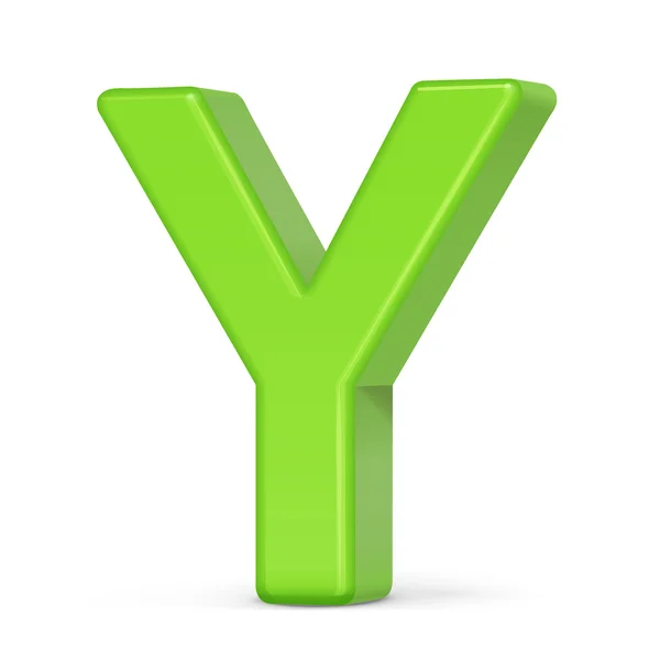 3d light green letter Y — Stock Vector