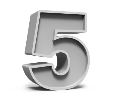 3D beton sayı 5