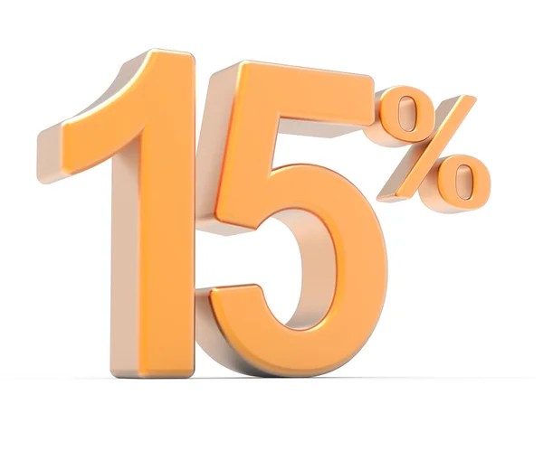 3D-weergave van een symbool van 15% — Stockfoto