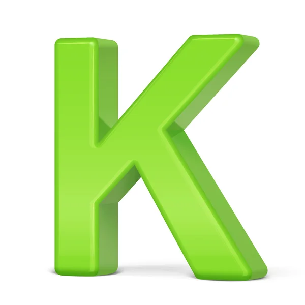 3D światło zielone litery K — Wektor stockowy