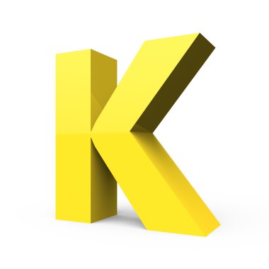 Mat hafif sarı yazı tipi K