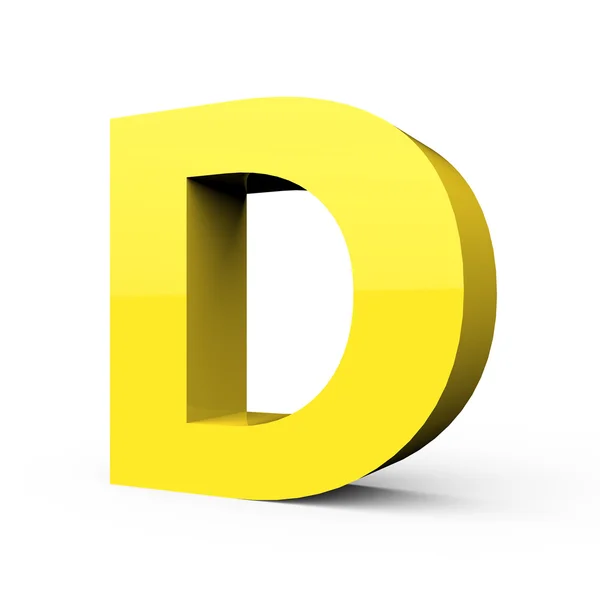 哑光的黄色的字体 D — 图库照片