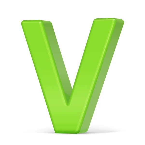 3d luz verde letra V — Vector de stock
