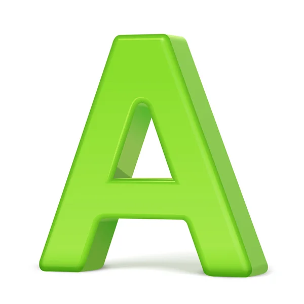 3D світло-зелена літера А — стоковий вектор