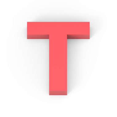 Hafif mat kırmızı yazı T