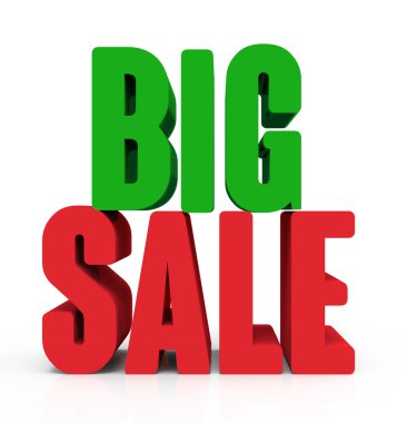 yeşil ve kırmızı büyük satış 3D render 