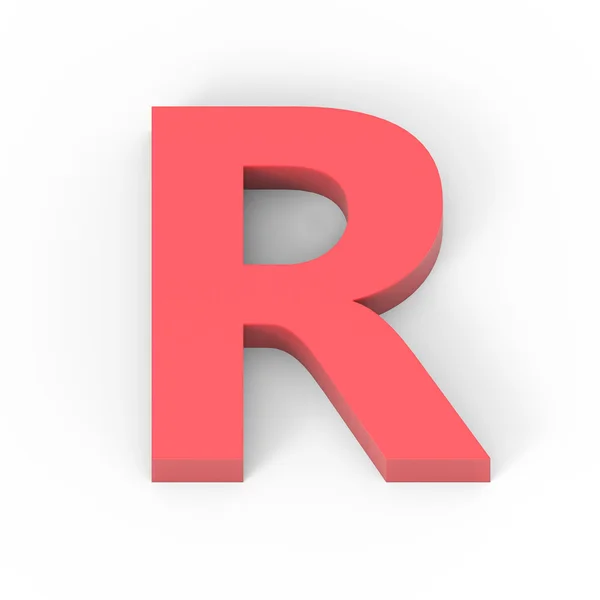 Светлый матовый красный шрифт R — стоковое фото
