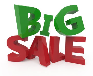 yeşil ve kırmızı büyük satış 3D render 