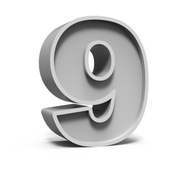 3D beton sayı 9