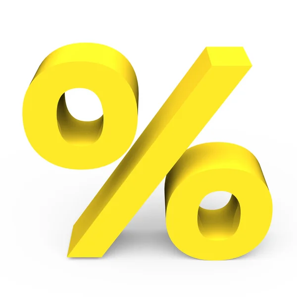 Segno percentuale giallo chiaro — Foto Stock