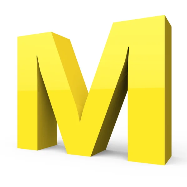 Matt ljus gul teckensnitt M — Stockfoto