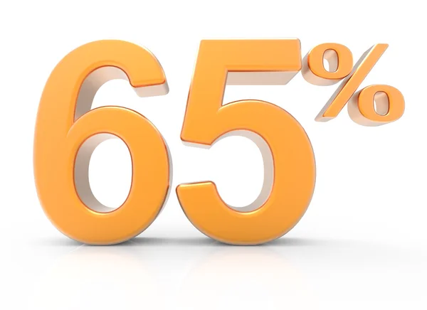 3D-weergave van een symbool van 65% — Stockfoto