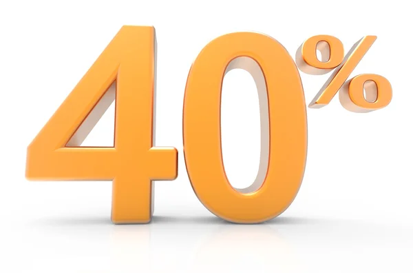 3D-weergave van het symbool van een 40% — Stockfoto