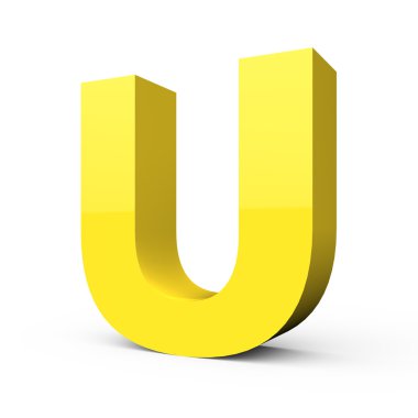 Mat hafif sarı yazı tipi U