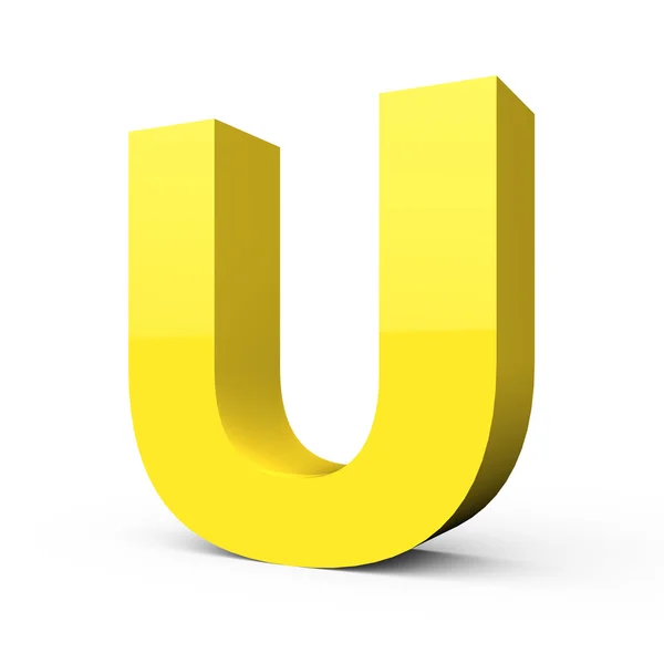 Матовий світло- жовтий шрифт U — стокове фото