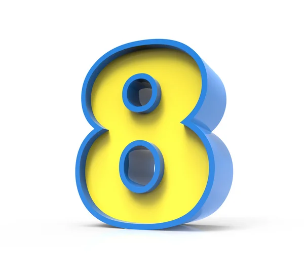 3D toylike number 8 — Stock Photo, Image