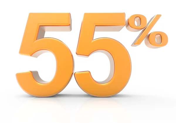 3D-weergave van het symbool van een 55% — Stockfoto