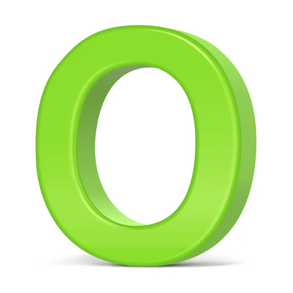 3D licht groene letter O — Stockvector