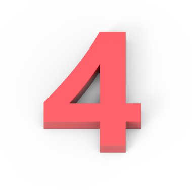 Hafif mat kırmızı sayı 4
