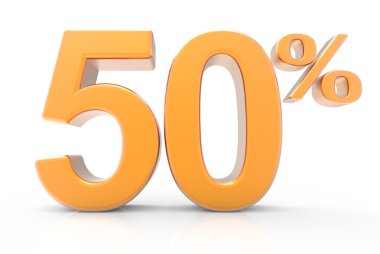 %50 sembolü 3D render