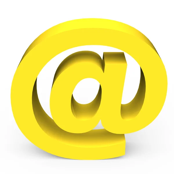 가벼운 노란색 이메일 기호 — 스톡 사진
