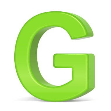 3D ışık yeşil harf G
