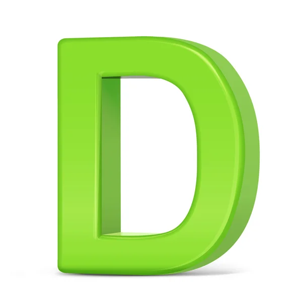 3d luce verde lettera D — Vettoriale Stock