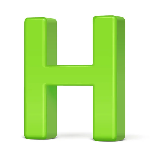 3d 빛 녹색 편지 H — 스톡 벡터