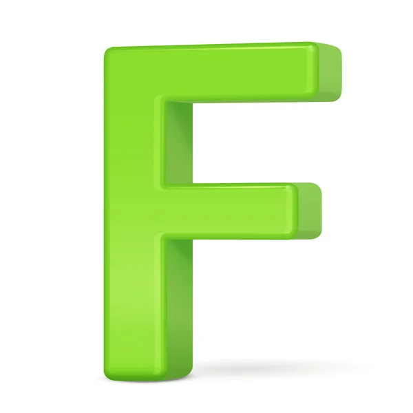 3D světle zelené písmeno F — Stockový vektor