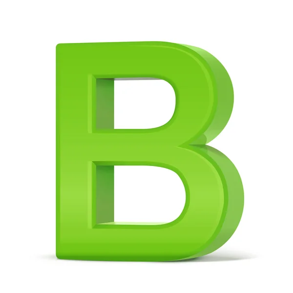 3D licht groene letter B — Stockvector