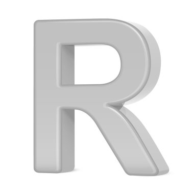 3D gümüş harf r
