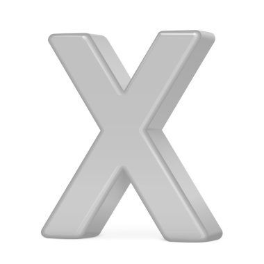 3d silver letter X