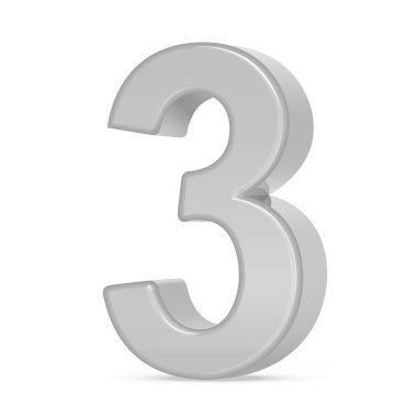 3D gümüş sayı 3