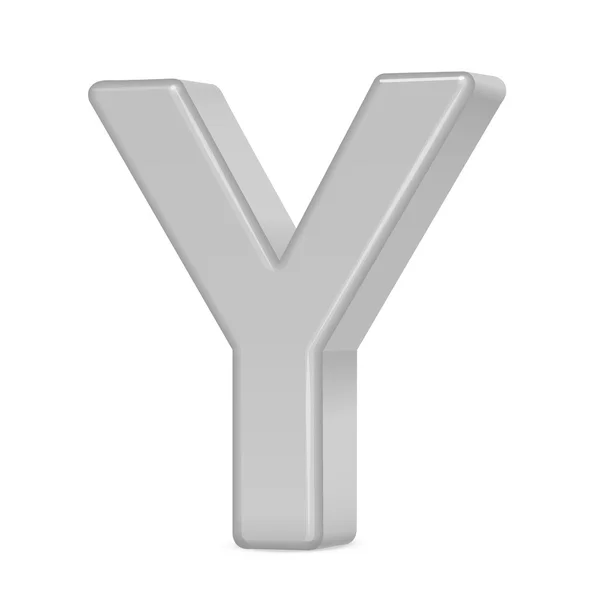 3d silver letter Y — Stock Vector